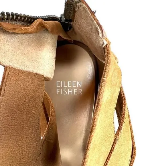 EILEEN FISHER Dibs 3 Inch Wedge Sandal in Tan Women's Size 9.5 - Picture 10 of 11